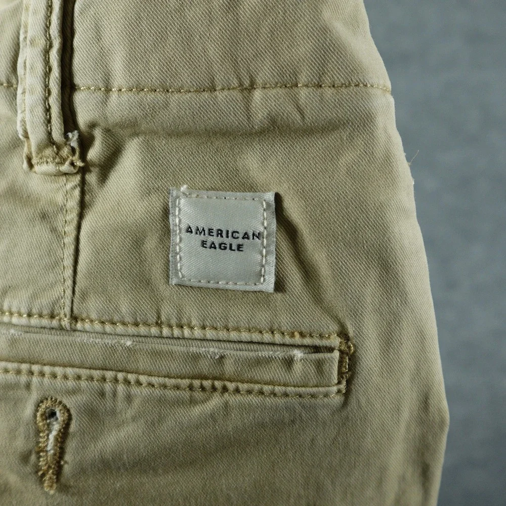 American Eagle Pants Mens 28x30 Khaki Tan Slim Fit Chino Stretch Cotton Blend